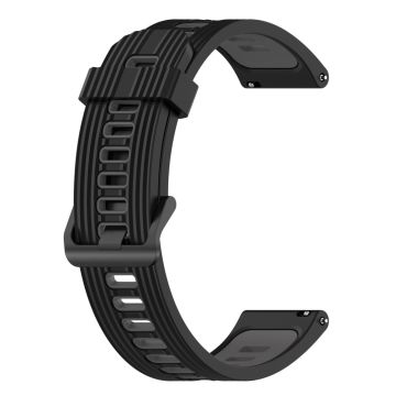 20 mm universal klockarmband i tvåfärgad silikon - Svart / Mörkgrå