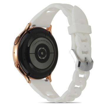 20 mm universal klockarmband i silikon med cool cirkeldesign - Vit