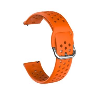 22 mm universal klockarmband i silikon med runda hål - Orange / Silverspänne