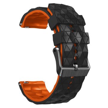 22 mm universal klockarmband i silikon i ikosaedermodell - Svart / Orange