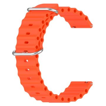 22 mm klockarmband i silikon med universell vågdesign - Orange