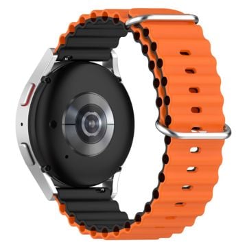 22 mm universellt dubbelfärgat klockarmband i silikon - Orange / Svart