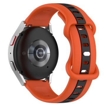 22 mm universalarmband i tvåfärgad silikon - Orange / Svart