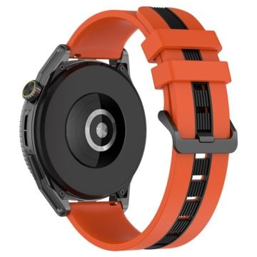 22 mm universalarmband i tvåfärgad silikon - Orange / Svart