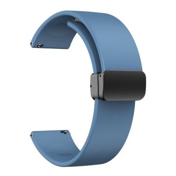 22 mm Universal enkelt silikonarmband med svart spänne - Officiell Blå