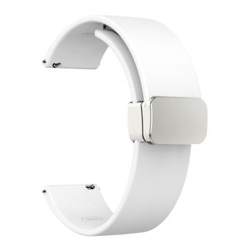 22 mm Universal enkelt silikonband med silverspänne - Vit