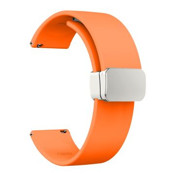 22 mm Universal enkelt silikonband med silverspänne - Orange