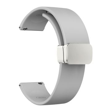 22 mm Universal enkelt silikonband med silverspänne - Ljusgrå