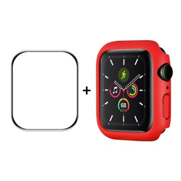 ENKAY Apple Watch (41mm) cover with tempered glass screen protector - Red