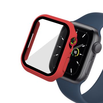 Apple Watch (41mm) 2-in-1 matter cover + 9H tempered glass - Red