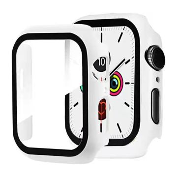 Apple Watch (41mm) simple frame + tempered glass screen protector - White