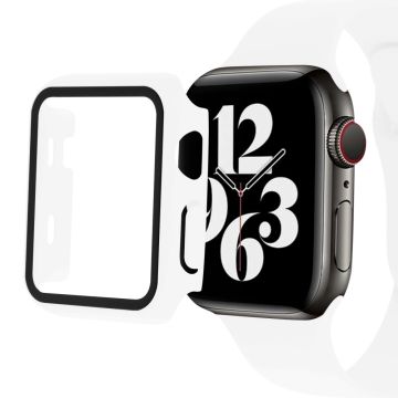 Apple Watch (41mm) silicone watch strap + tempered glass cover - White