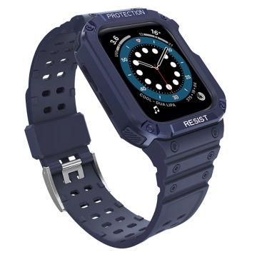 Apple Watch (41 mm) TPU-klockarmband i kontrastfärg - Mörkblå / Blå