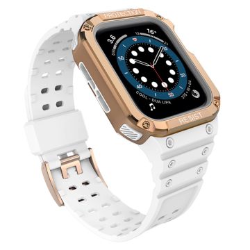 Apple Watch (41 mm) TPU-klockarmband i kontrastfärg - Matt Transparent / Roséguld