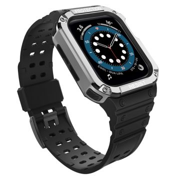 Apple Watch (41 mm) TPU-klockarmband i kontrastfärg - Svart / Silver