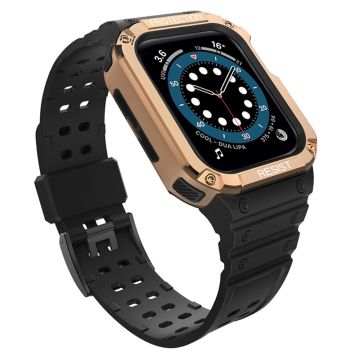 Apple Watch (41 mm) TPU-klockarmband i kontrastfärg - Svart / Roséguld