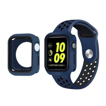 Apple Watch (41 mm) TPU-skal i två färger + klockarmband - Mörkblå / Svart