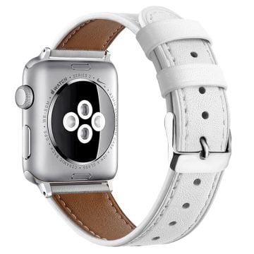 Apple Watch (41mm) klockarmband i äkta läder med topplager av koskinn - Vit