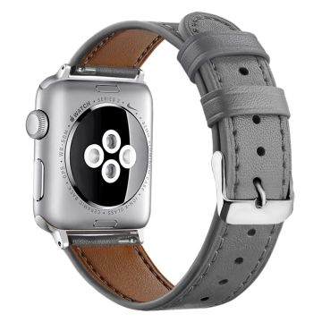 Apple Watch (41mm) klockarmband i äkta läder med topplager av koskinn - Grå