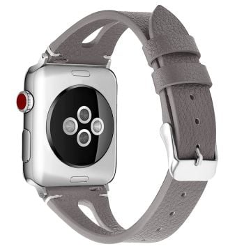 Apple Watch (41mm) klockarmband i äkta läder med topplager av koskinn - Grå