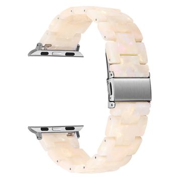 Apple Watch (41mm) klockarmband med 3 pärlor i resin - Vit