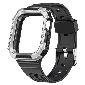 Apple Watch (41 mm) dubbelfärgat fodral med klockarmband - Svart / Silver