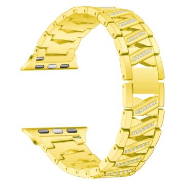 Klockarmband med Rhinestone X-design för Apple Watch (41mm) - Guld