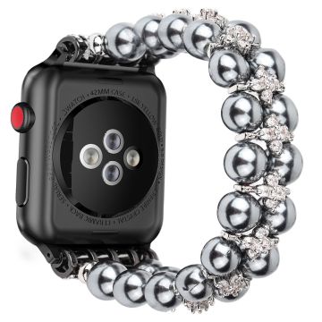 Apple Watch (41 mm) klockarmband med strass och pärla - Svart