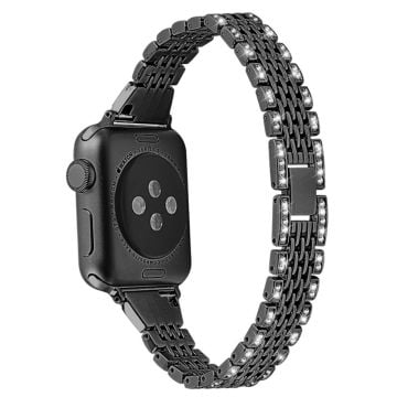 Apple Watch (41 mm) klockarmband med strassdekor - Svart