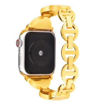 Apple Watch (41mm) klockarmband i rostfritt stål med unik strassdekor - Guld