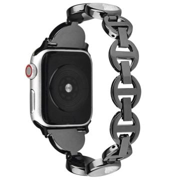 Apple Watch (41mm) klockarmband i rostfritt stål med unik strassdekor - Svart