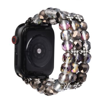 Apple Watch (41mm) klockarmband med kristalldekor i form av en blomma - Svart