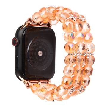 Apple Watch (41mm) klockarmband med kristalldekor i form av en blomma - Orange