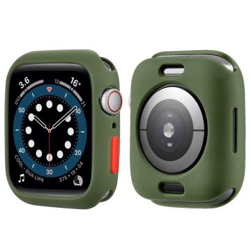 Apple Watch (41 mm) TPU-skal med knapp i godisfärg - Militärgrön / Röd