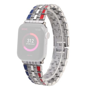 Apple Watch (41 mm) klockarmband med flagga i strass - Röd / Blå / Silver