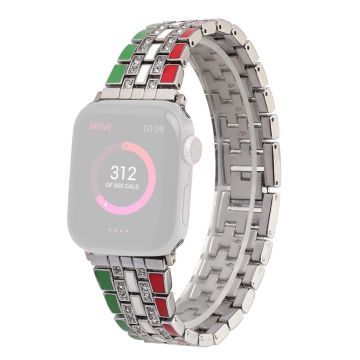 Apple Watch (41 mm) klockarmband med flagga i strass - Röd / Grön / Silver