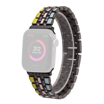 Apple Watch (41 mm) klockarmband med flagga i strass - Gul / Blå / Svart