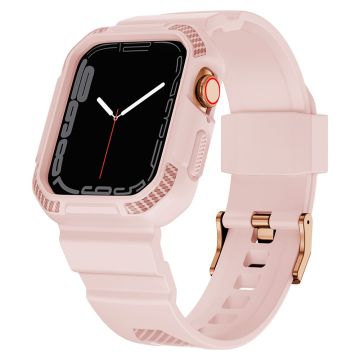 Apple Watch (41 mm) kolfiberfodral med klockarmband - Rosa