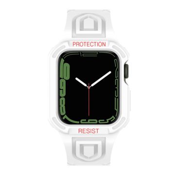 Apple Watch (41 mm) klockarmband + fodral i kontrastfärg - Vit / Vit