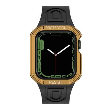 Apple Watch (41 mm) klockarmband + fodral i kontrastfärg - Svart / Guld