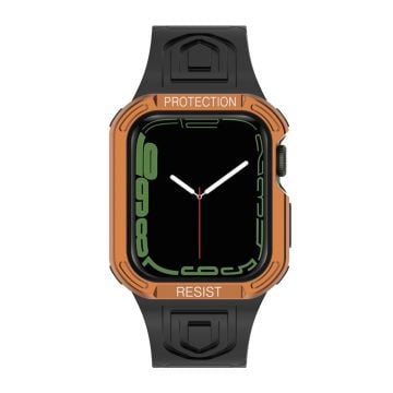 Apple Watch (41 mm) klockarmband med färgkontrast + skyddsfodral - Svart / Roséguld