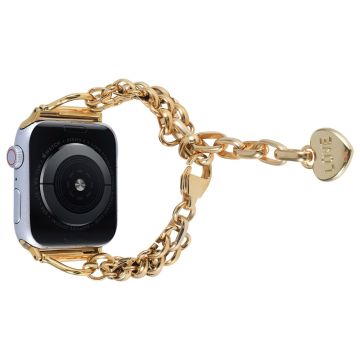 Apple Watch (41mm) klockarmband i rostfritt stål med hjärthänge - Guld