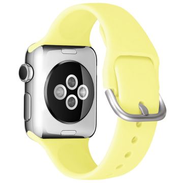 Apple Watch (41mm) klockarmband i silikon med justerbart stiftspänne - Ljusgul