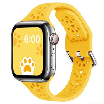 Apple Watch (41 mm) klockarmband i silikon med söt katt-tass - Gul