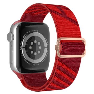 Apple Watch (41 mm) klockarmband i nylon med dubbla färger - Mörkröd / Röd