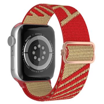 Apple Watch (41 mm) klockarmband i nylon med dubbla färger - Khaki / Röd