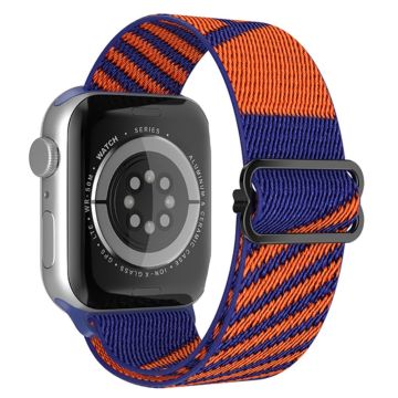 Apple Watch (41 mm) klockarmband i nylon med dubbla färger - Blå / Orange