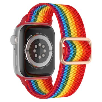 Apple Watch (41 mm) klockarmband i texturerad nylon - Regnbåge