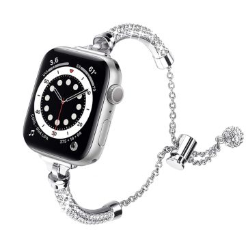 Apple Watch (41mm) elegant klockarmband med strass - Silver