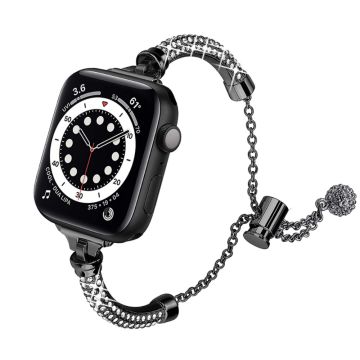 Apple Watch (41mm) elegant klockarmband med strass - Svart